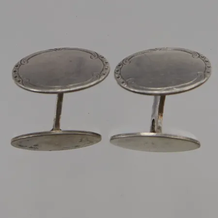 Ett par manschettknappar, dekor, 19x13mm, 830/1000 Silver 6,8g.
