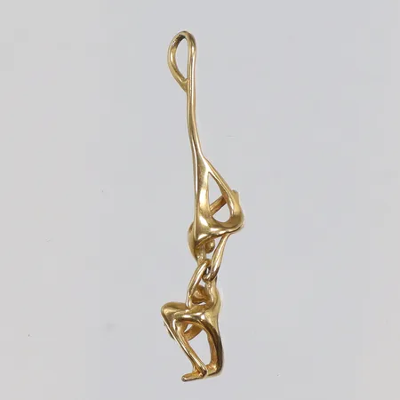 Hänge Charles Jourdan i gulmetall med vit sten 6x32mm 