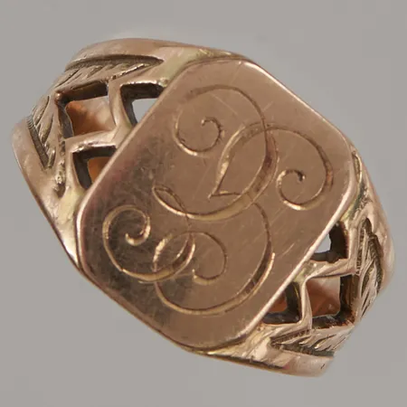 Ring Ø18½, bredd:4-14mm, 10K 5,5g.