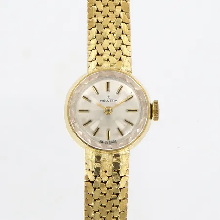 Damur Helvetia 18K, i boett och länk, Ø17mm, manuell, bruttovikt: 26,0 gram