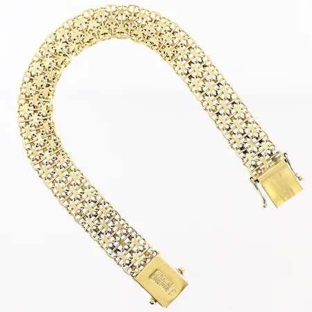 Armband X-länk med stav, 18,5cm, bredd 11mm, 18K Vikt: 13,9 g