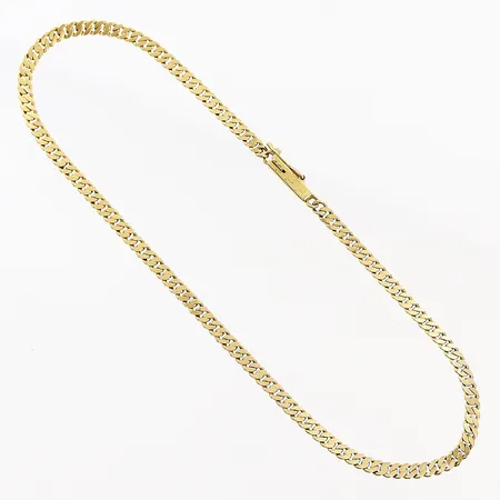 Armband Pansar, 18,5cm, bredd 2mm, skeva länkbitar, 18K Vikt: 2,5 g