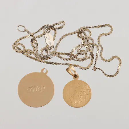 Diverse guld, defekter/gravyrer, 18K, 5,6g.