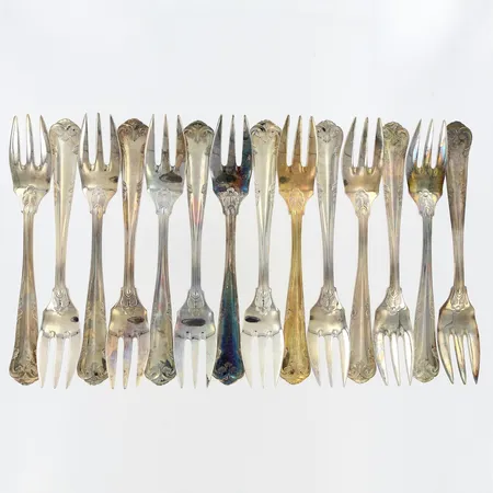 14 dessertgafflar 13,5cm, silver 830/1000 Vikt: 332,9 g