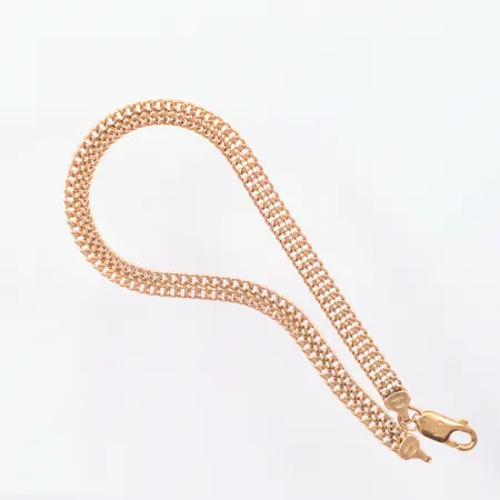 Armband Fiskbenslänk längd 18,5cm, bredd 4,4mm, defekt länk,18K Vikt: 6,2 g