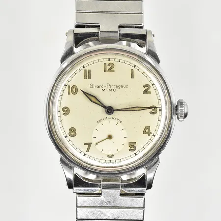 Herrur Girard-Perregaux Mimo, boett Ø33 mm, manuell, stål, boettnr 546322, verknr 06 BH 1287, delvis flexlänk, fungerade vid testtillfället, inga tillbehör.