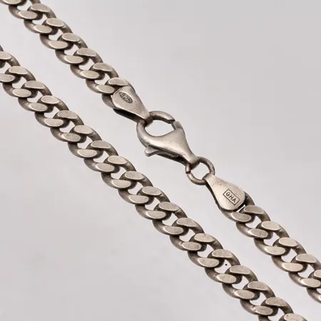  Kedja i silver, 45cm, Pansar, bredd 5,6mm, 925/1000, vikt 27,46g.