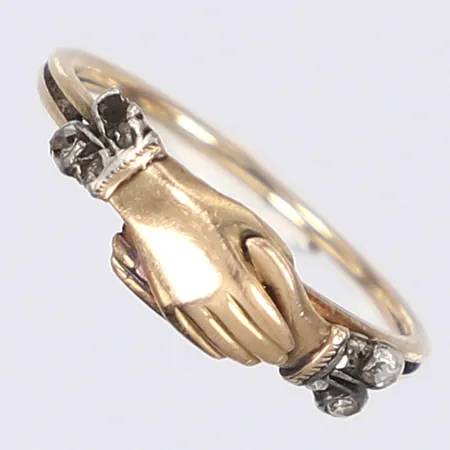 Ring med vita stenar stl 17¼ bredd 1-6mm repig 14K  Vikt: 2,2 g