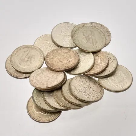 20st 2kronor i silver, 400/1000, vikt 282,57g.