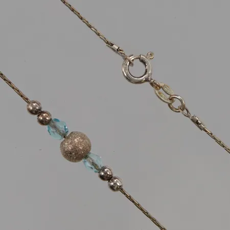 Collier, 43cm, Guldfynd, 925/1000 Silver 2,8g.