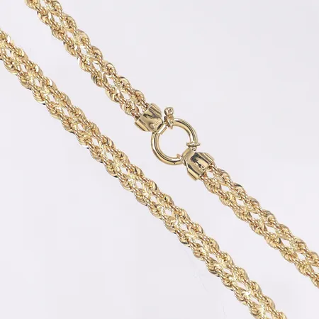 Halskedja dubbelradig cordell 46cm bredd 6mm 18K  Vikt: 11,4 g