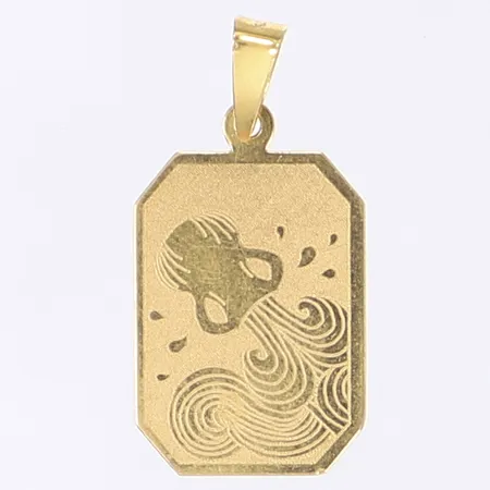 Hänge stjärntecken "vattumannen" 25x13mm repig 18K  Vikt: 0,9 g