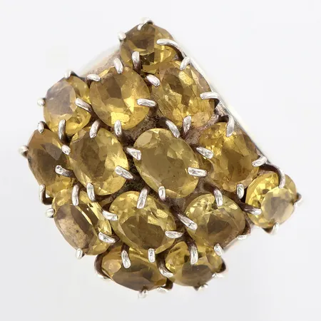 Ring med stenar stl 16¾, bredd:16-24mm, silver 925/1000 Vikt: 28,8 g