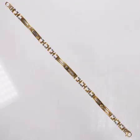 Armband tvåfärgad 20,5cm, bredd 5,2mm, 18K  Vikt: 11,8 g