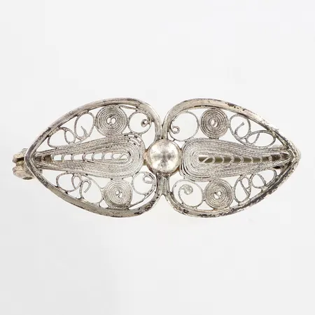 Brosch, filigranarbete 35mm, bredd: 14mm, silver 925/1000 Vikt: 2,5 g