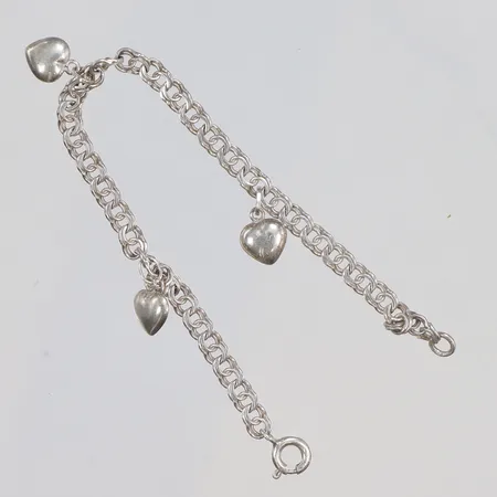 Armband Bismarck med berlocker 16cm bredd 4mm GHA silver 925/1000 Vikt: 3,5 g