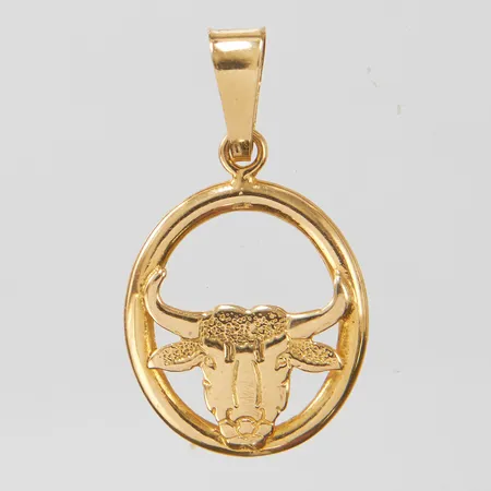 Hänge stjärntecken Oxen, längd ca 23mm inkl ögla, bredd 13mm, 18K Vikt: 0,9 g