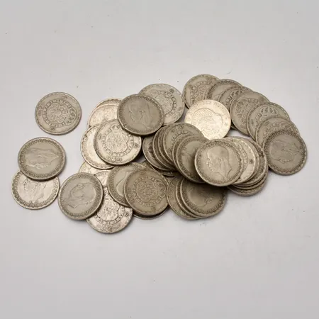 50st svenska mynt i silver, 1kronor, 400/1000, vikt 346,78g.