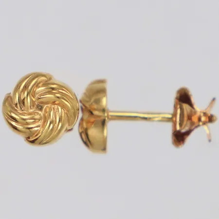 Ett par örhängen Ø7,5mm, snurrebussar i gulmetall, 18K  Vikt: 1,1 g