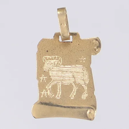 Hänge med dekor av vädur ca 20x10mm 14K Vikt: 0,5 g