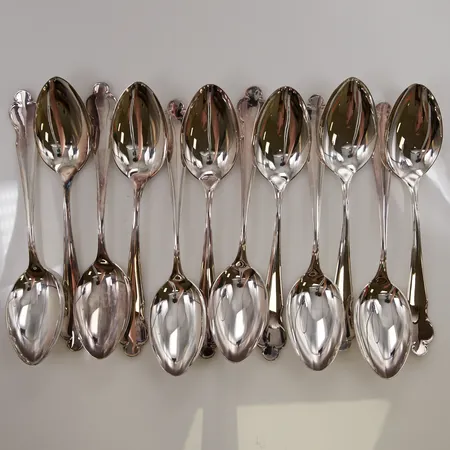 12 Matskedar, 18cm, MGAB, etui, 830/1000 Silver 422,7g.
