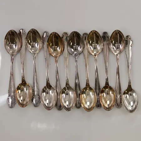 12 Kaffeskedar, 12cm, MGAB, etui, 830/1000 Silver 176,1g.