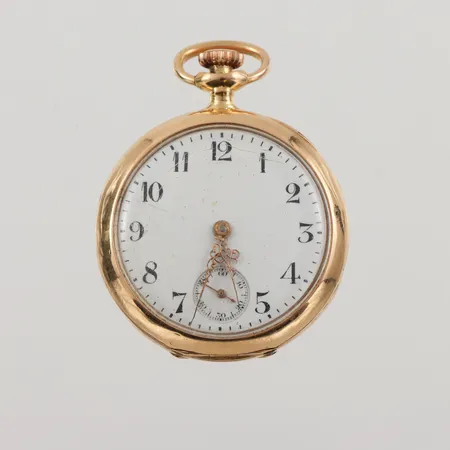 Mormorsur Omega 18K, 33,2mm, boettnr: 5189209, innerboett i oädel metall, bucklig sarg, bruttovikt: 27,5g Vikt: 27,5 g