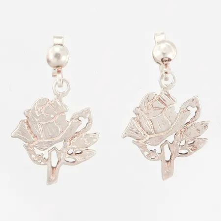 Ett par örhängen rosor, 22x19mm, silver 925/1000 Vikt: 2,1 g