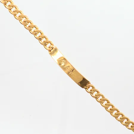 Armband Pansar med defekt bricka, längd 20,5cm bredd 8.5mm 21K,   Vikt: 14,9 g