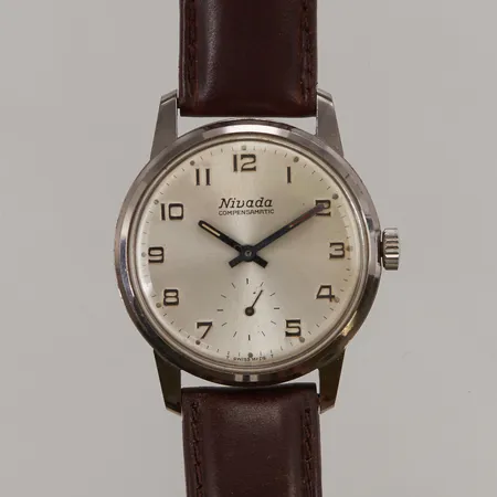 Herrur Nivada, 34mm, stål, manuell, boettnr:35013, läderband.