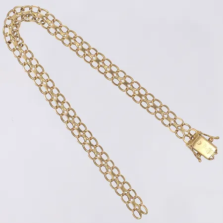 Armband X-länk, längd 19cm, defekt, 18K Vikt: 8,3 g