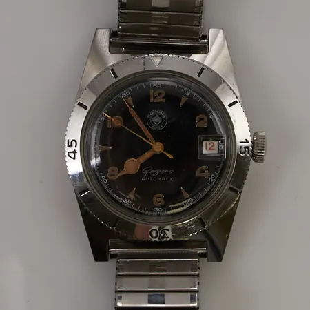 Herrur Corona Suiza, Gorgona, stål, 35mm, automatisk, etui.