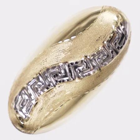 Ring meandermönster i vitguld, stl 18, bredd 4,8-37mm, 14K  Vikt: 4,3 g