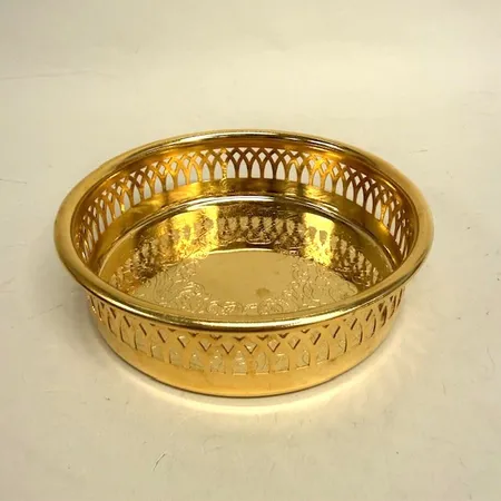 1 Coaster Scandia, guldpläterad, Ø12,5cm, originalkartong