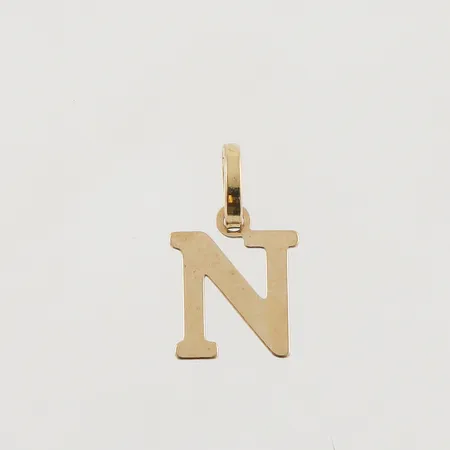 Hänge, bokstaven N, 12mm, 18K, 0,2g Vikt: 0,2 g