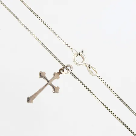 Kedja Venezia 38cm, 1mm, hänge 25mm, bredd: 18mm, silver 835/1000 Vikt: 2,5 g