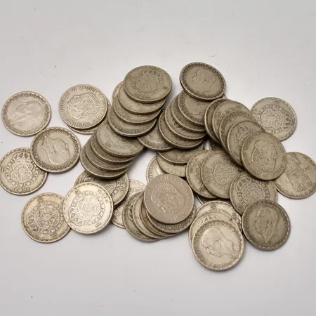 50st svenska mynt i silver, 1kronor, 400/1000, vikt 347,01g.