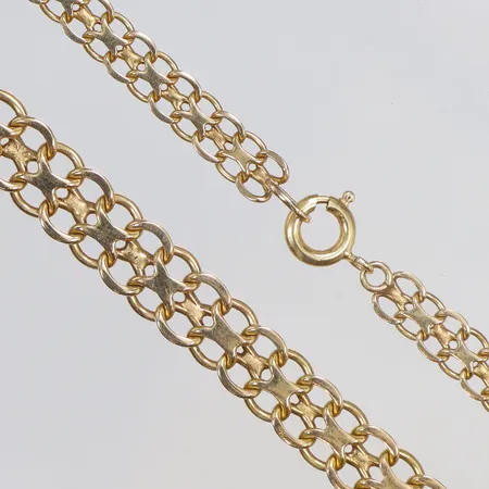 Halscollier doserad X-länk, längd 48cm, bredd 4-8mm, 18K Vikt: 24,1 g