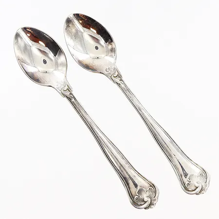 2 kaffeskedar Sachsisk, 119mm, Mema, silver 830/1000. Vikt: 30,4 g