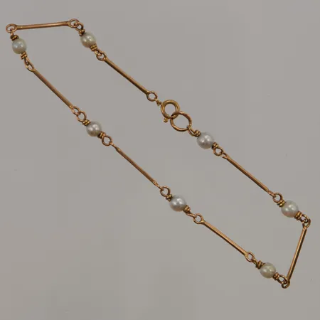 Armband 20cm, bredd:3mm, defekta pärlor, 18K 3,6g.