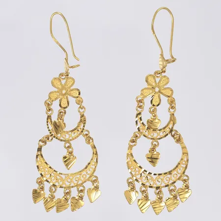 Ett par örhängen höjd 72mm 21K Vikt: 10,6 g