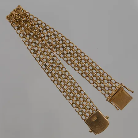 Armband x-länk, 18cm, bredd:12mm, 18K 17,7g.