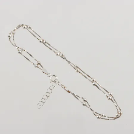 Vristlänk, tvåradig, 22-25,5cm, 925/1000 silver, 3,7g Vikt: 3,7 g