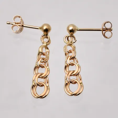 1par örhängen i 18K guld, Bismarck, mått 5,3x23mm, tillverkad av N S E Guldvaru Aktiebolag, vikt 1,49g.