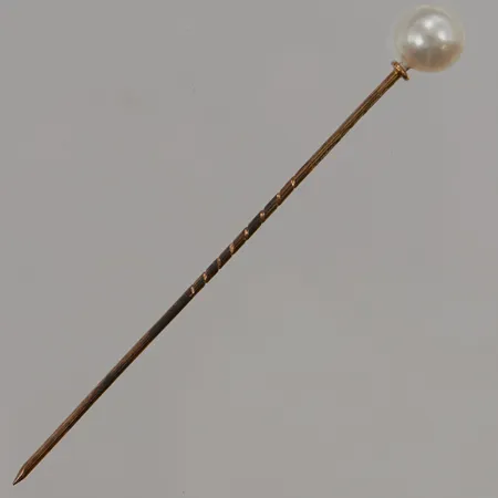 Nål med odlad pärla ca 7,5mm, 68mm, 18K 1,5g.