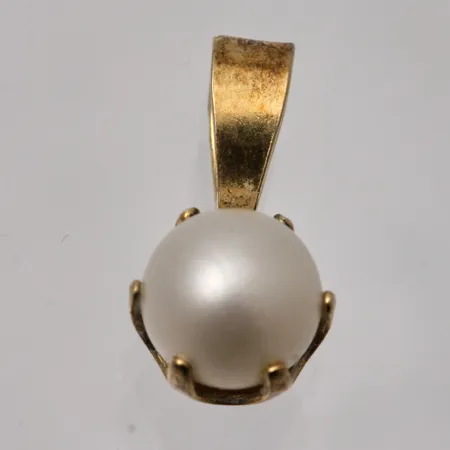  Hänge i förgyllt silver, mått 6,8x13,3mm, 1st pärla, mått Ø 6mm 835/1000, vikt 0,45g.