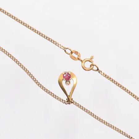 Kedja Pansar med hänge defekt, längd  41,5cm 18k Vikt: 4,5 g