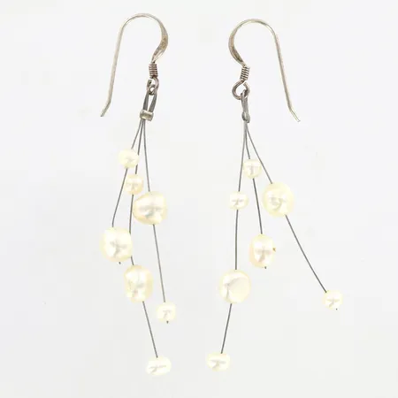 Armband med odlade sötvattenspärlor, ca 65mm, 925/1000 Silver Vikt: 3,1 g