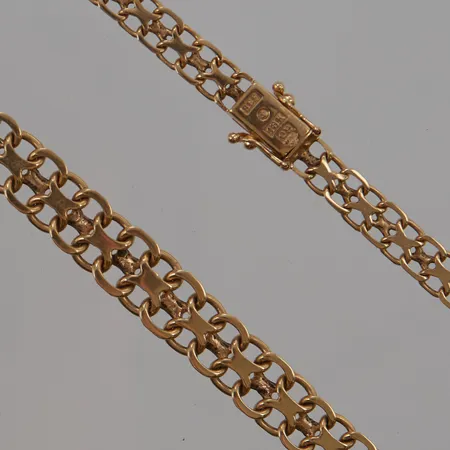 Collier x-länk 43,5cm, bredd:5-9mm, 18K 21,2g.