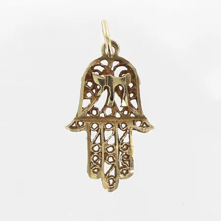 Hänge Fatimas hand, 25mm, bredd: 12mm, 14K  Vikt: 0,8 g